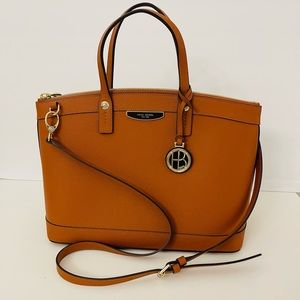 Henri Bendel West 57th Brown Leather Satchel